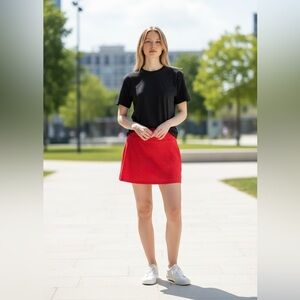 Seg’ments Bright Red Skort Women’s Sz S Stretch Athletic Tennis Mini Skirt Beach